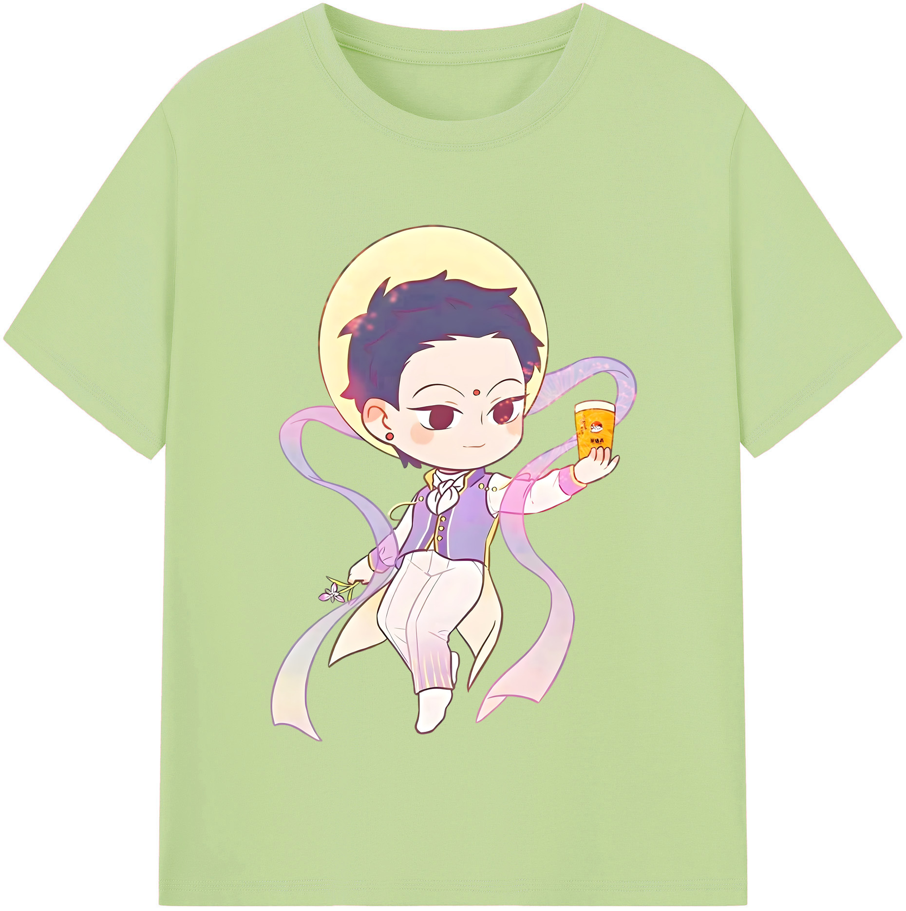 （画像用） Ne Zha 2 ナタ 魔童の大暴れ 綿100％半袖Tシャツ（フロントプリント）